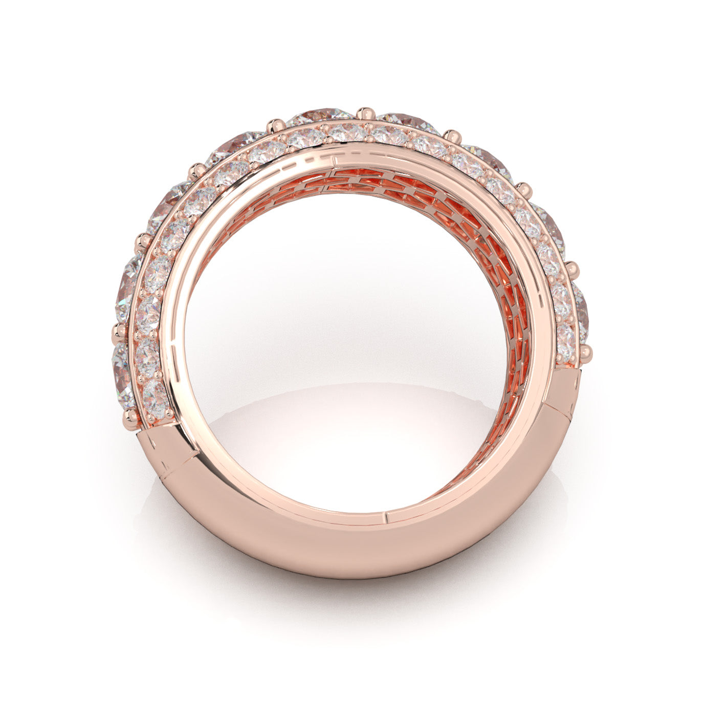 6.50 ct Moissanite Wedding Bands in 14k Rose Gold