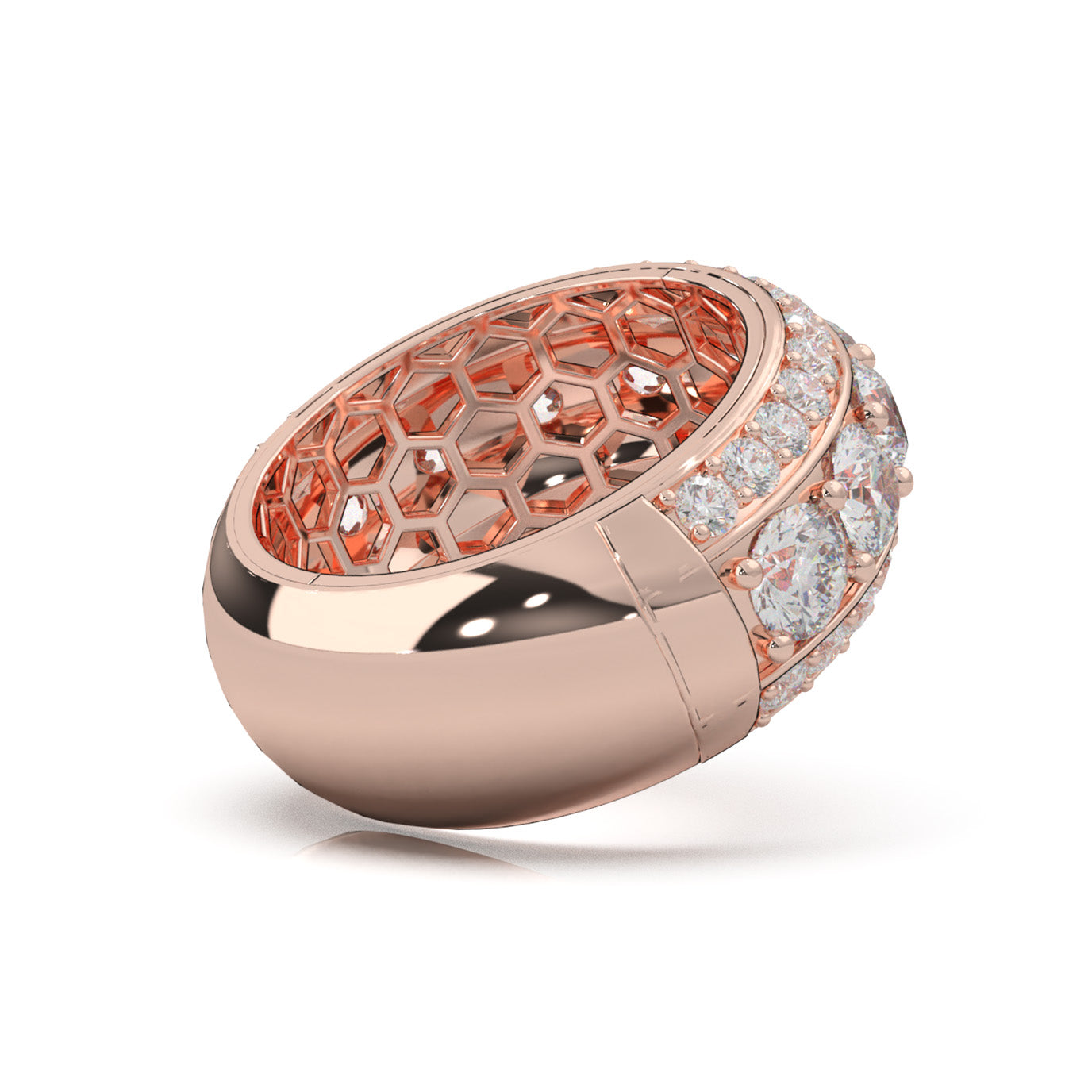 6.50 ct Moissanite Wedding Bands in 10k Rose Gold