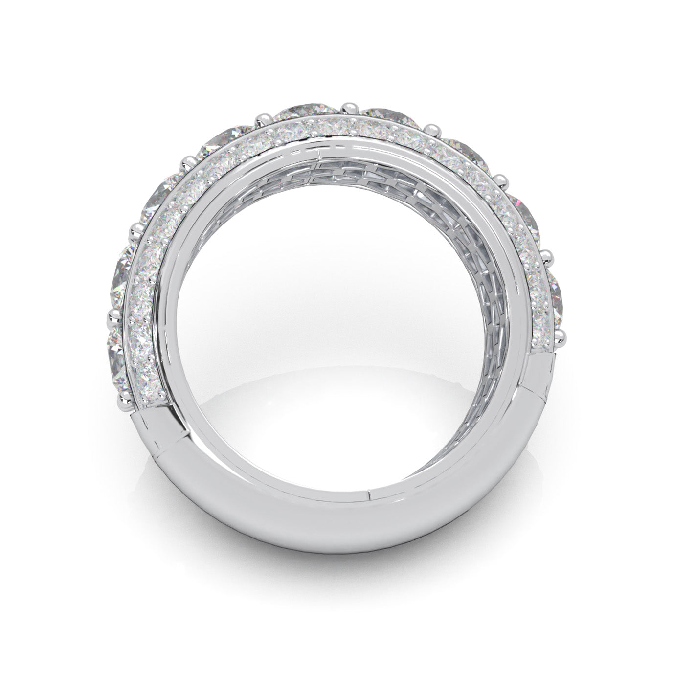 6.50 ct Natural Diamond Wedding Bands in 14k White Gold