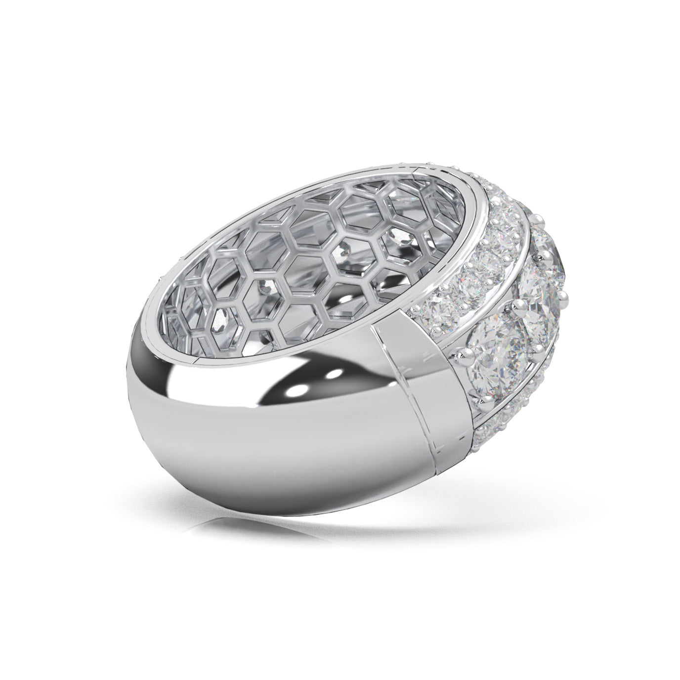 6.50 ct Natural Diamond Wedding Bands in 14k White Gold