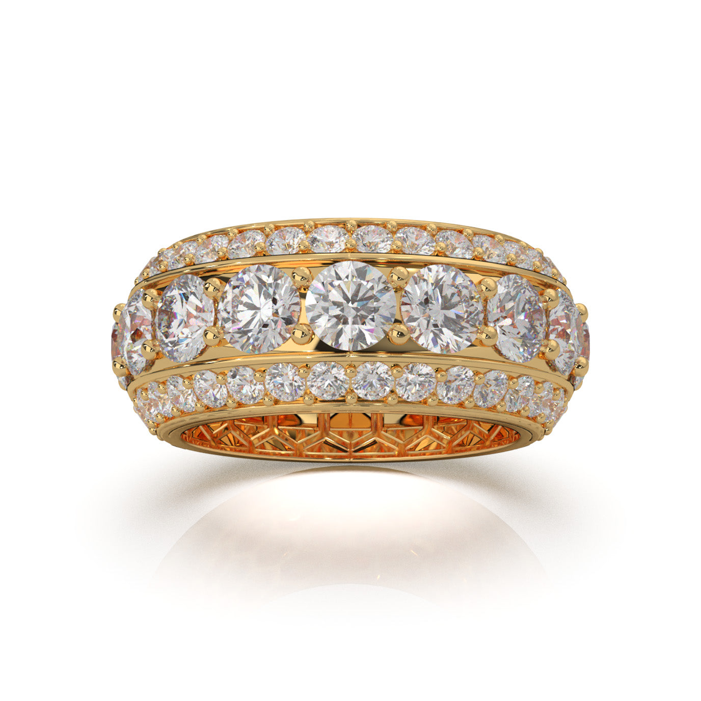 6.50 ct Natural Diamond Wedding Bands in 14k Yellow Gold