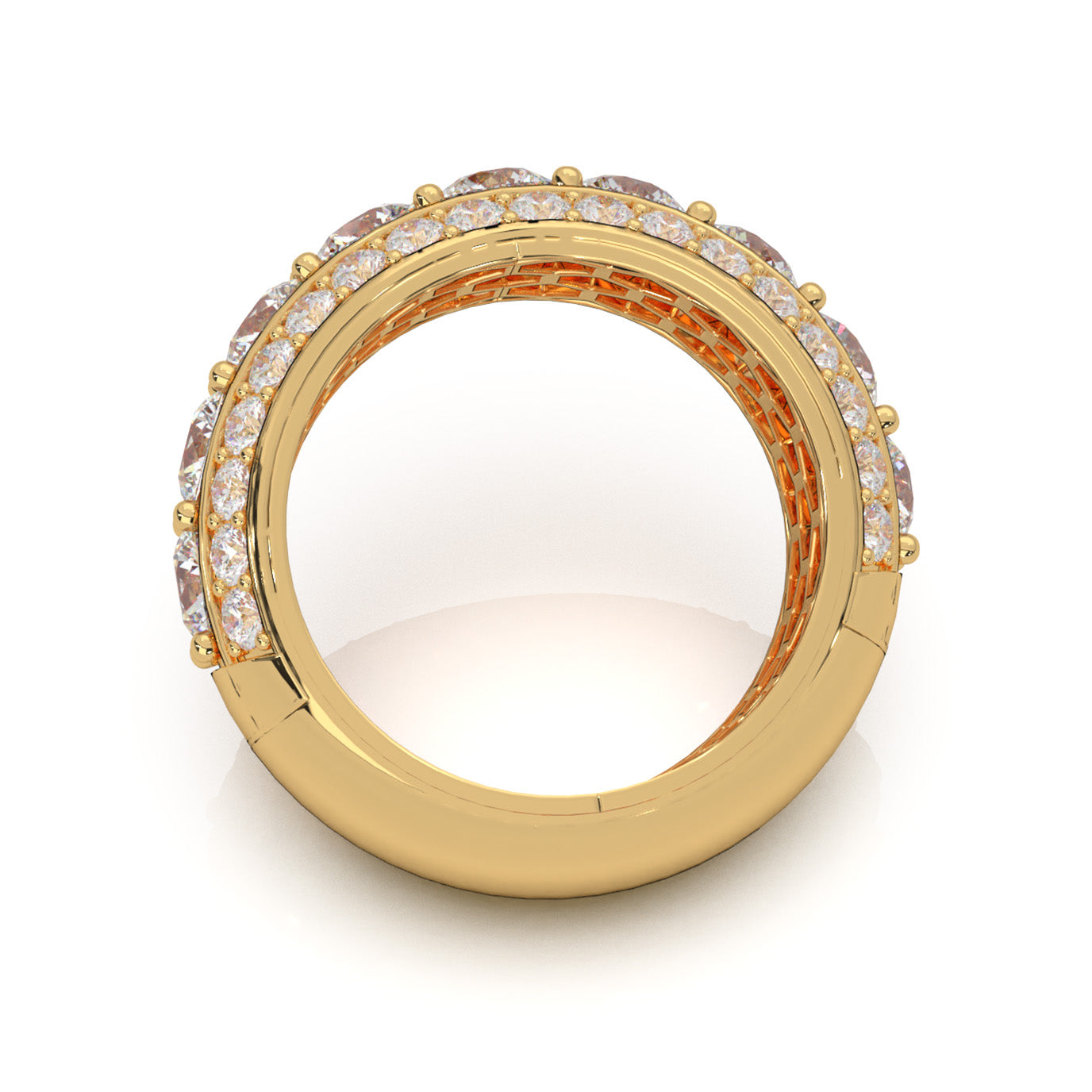 6.50 ct Natural Diamond Wedding Bands in 14k Yellow Gold