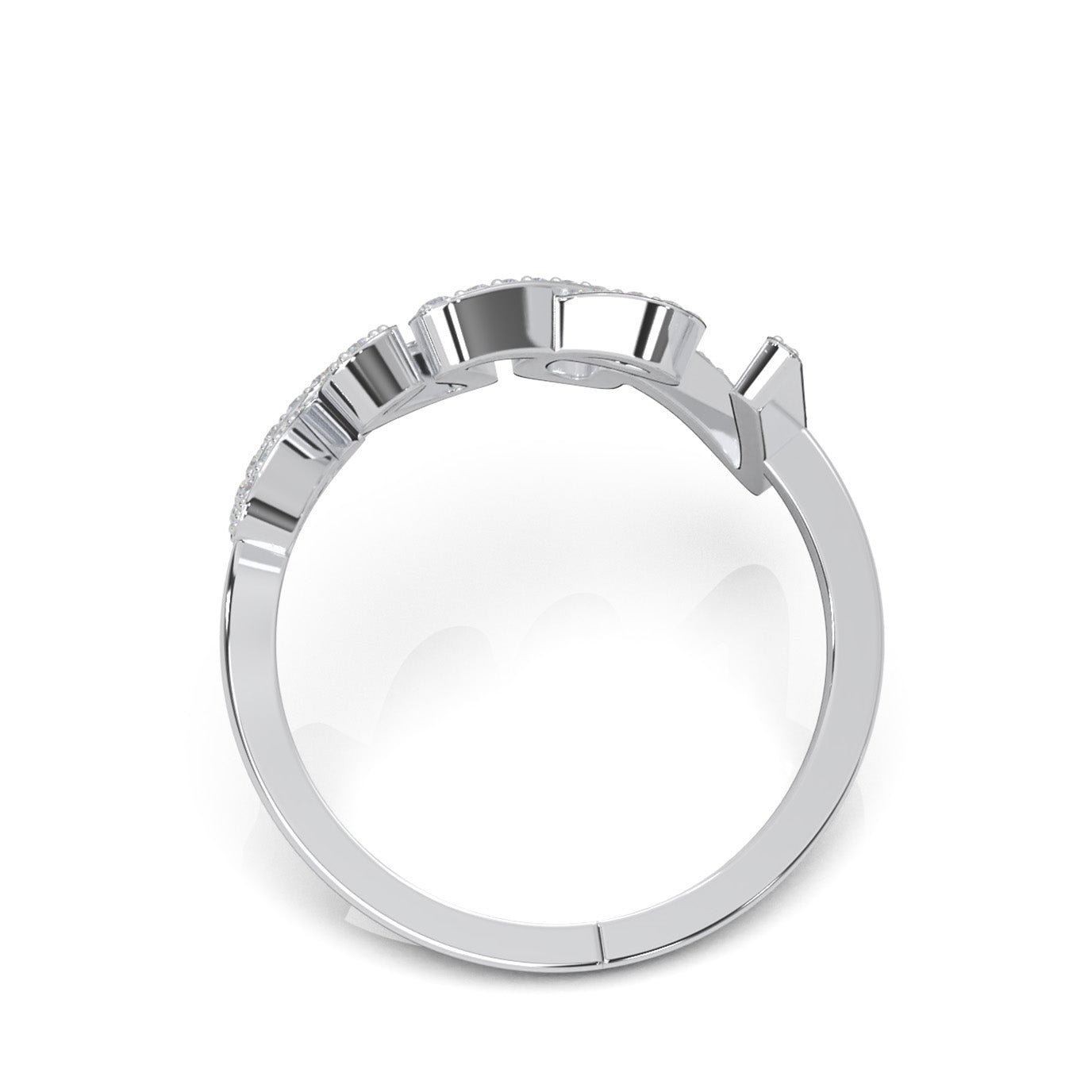 0.45 ct Moissanite Initial Rings in 10k White Gold