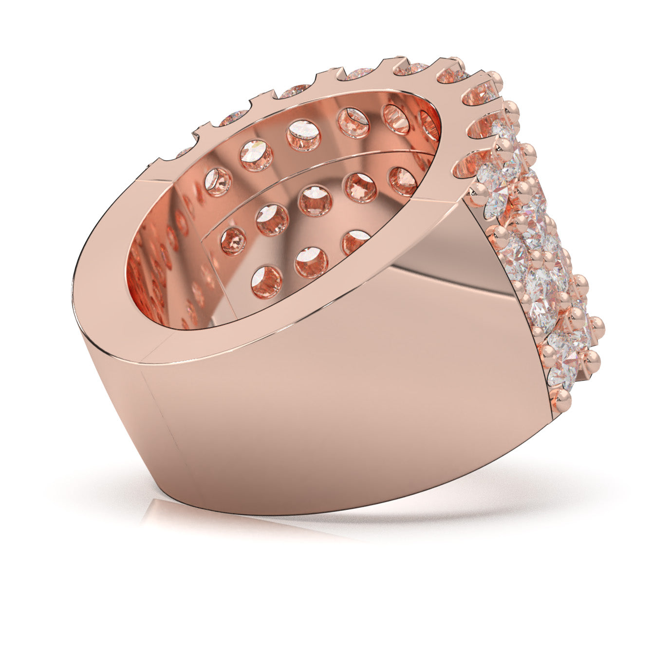 8.00 ct Natural Diamond Wedding Bands in 14k Rose Gold