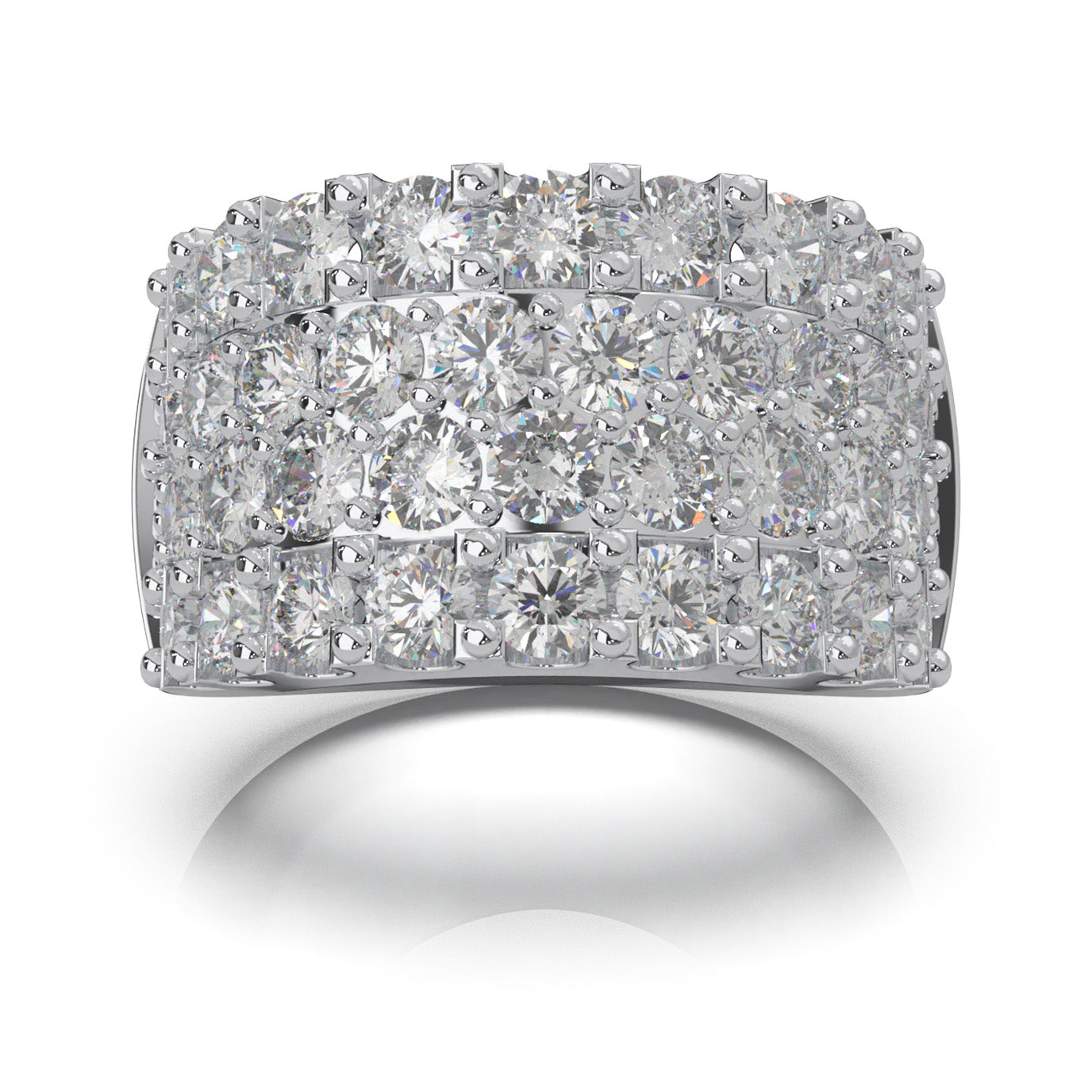 8.00 ct Natural Diamond Wedding Bands in 14k White Gold