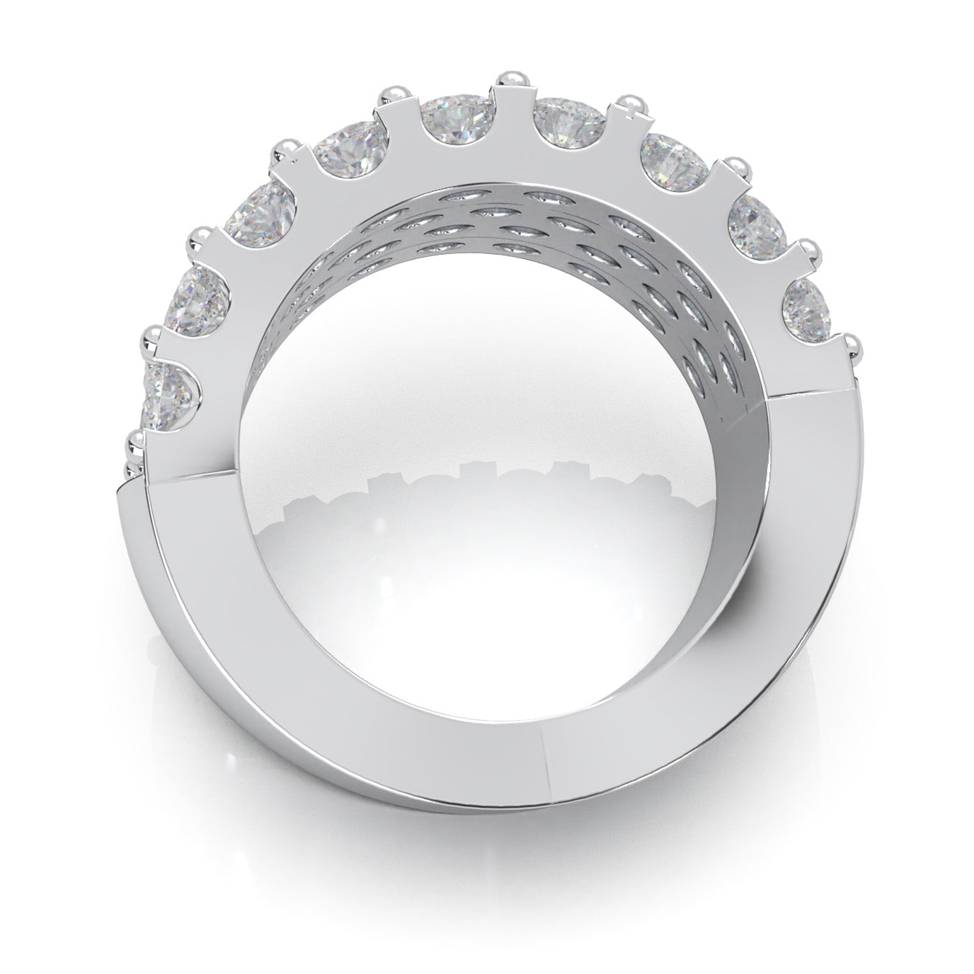 8.00 ct Natural Diamond Wedding Bands in 14k White Gold