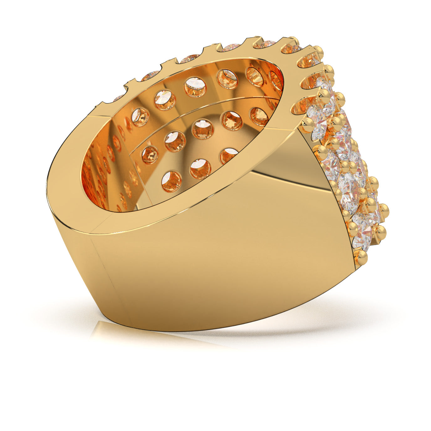 8.00 ct Moissanite Wedding Bands in 10k Yellow Gold