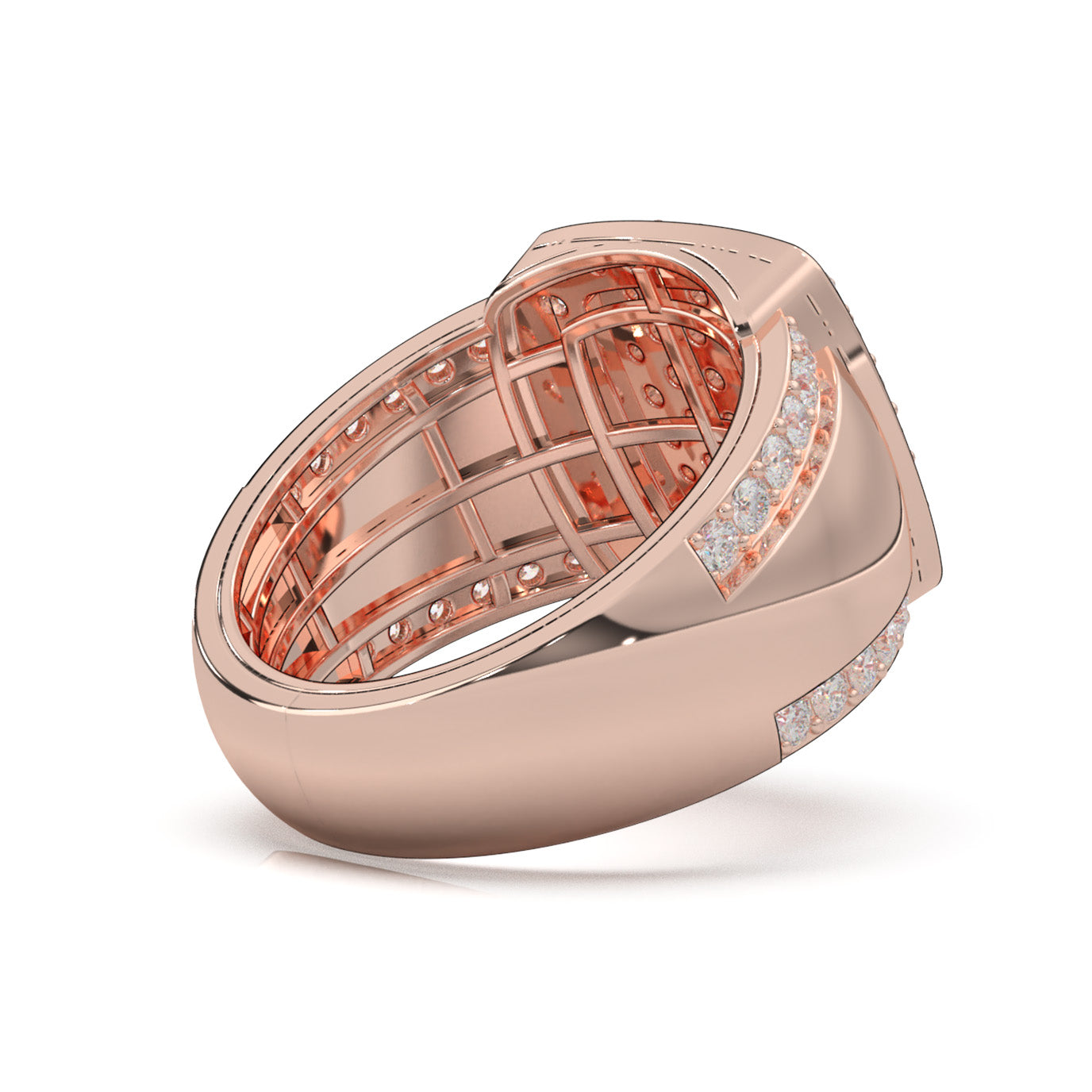 2.50 ct Natural Diamond Mens Rings in 10k Rose Gold