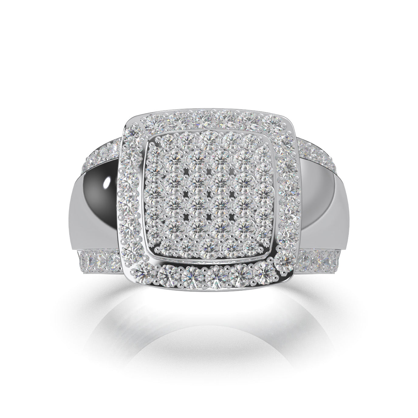 2.50 ct Natural Diamond Mens Rings in 14k White Gold