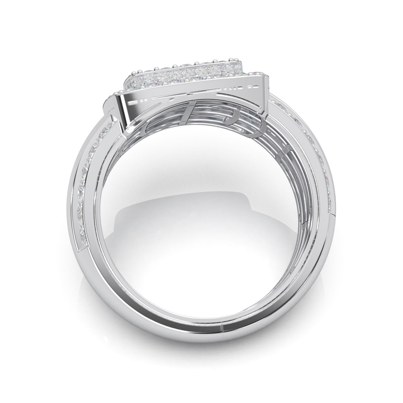 2.50 ct Natural Diamond Mens Rings in 14k White Gold