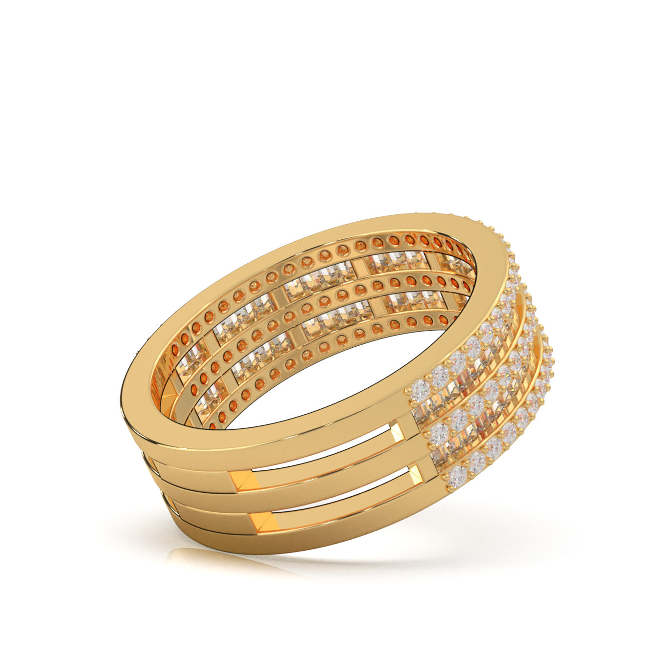 1.30 ct Moissanite Wedding Bands in 10k Yellow Gold