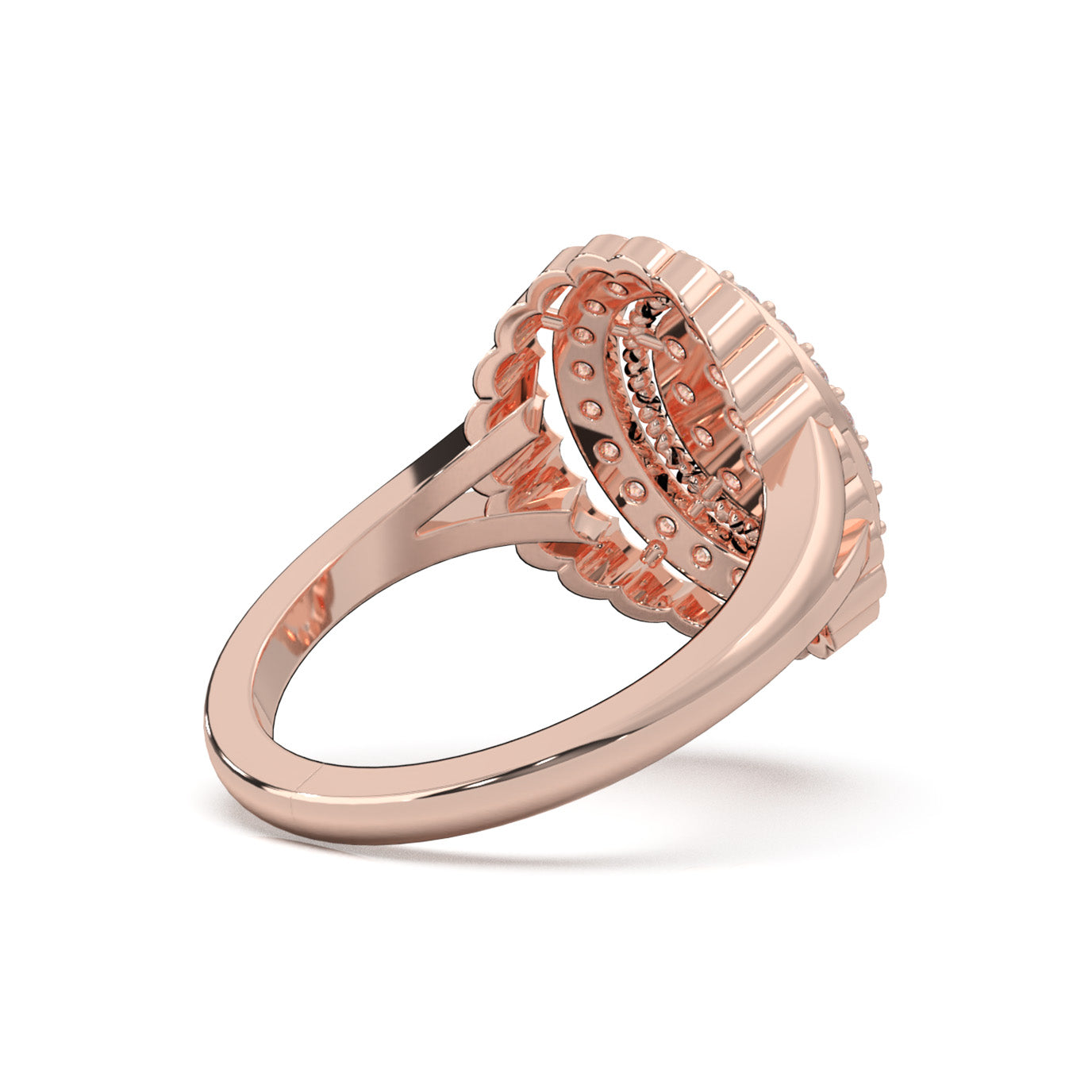 0.60 ct Lab Grown Diamond Engagement Rings in 14k Rose Gold