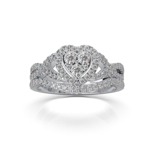 1.00 ct Natural Diamond Engagement Sets in 10k White Gold