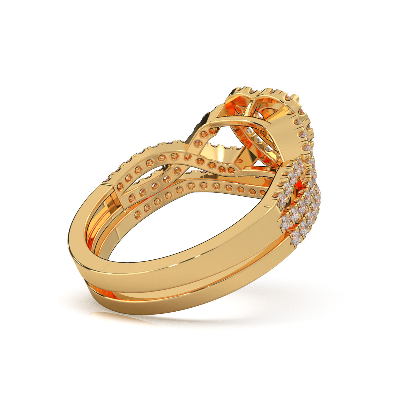 1.00 ct Natural Diamond Engagement Sets in 14k Yellow Gold