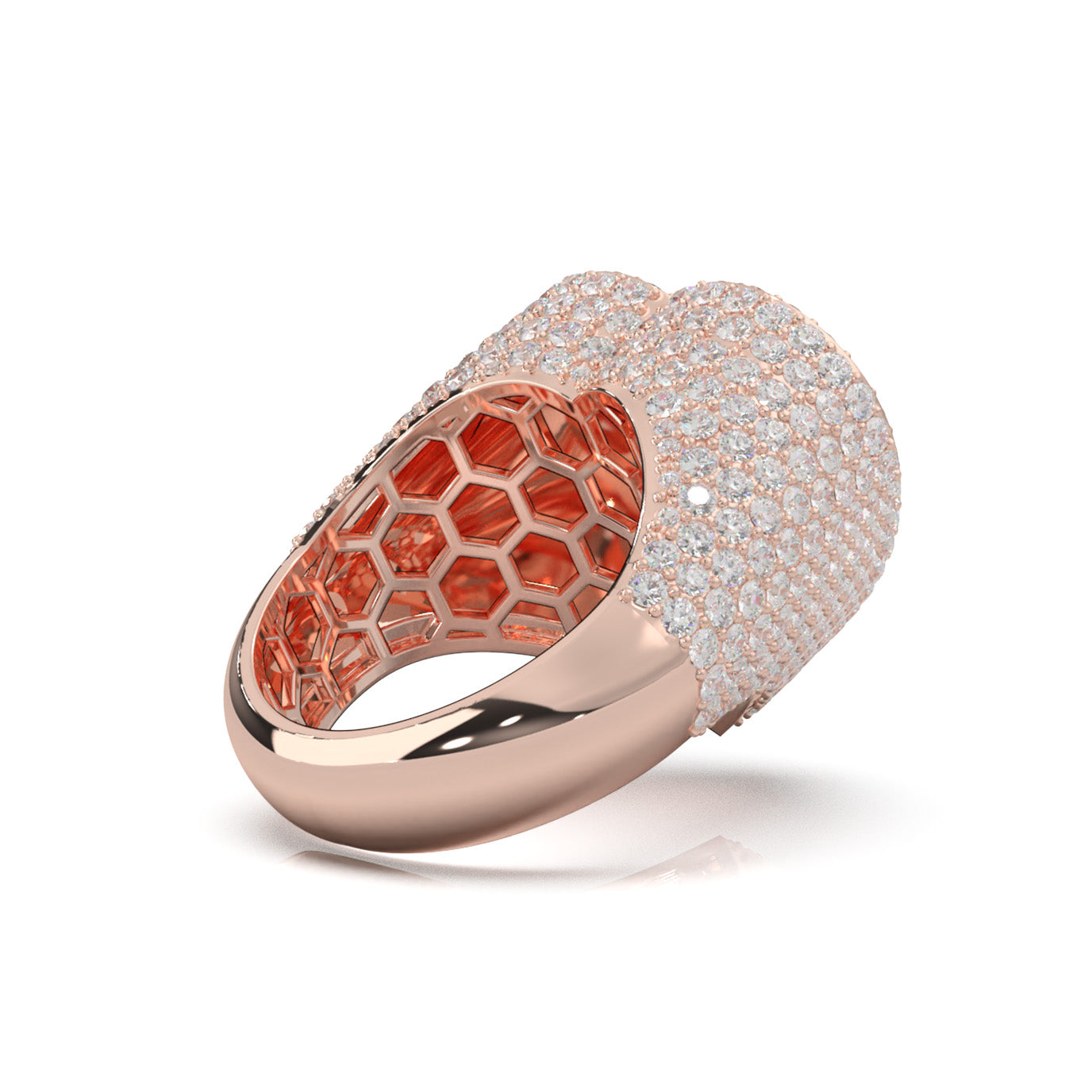6.00 ct Lab Grown Diamond Statement Mens Rings in 14k Rose Gold