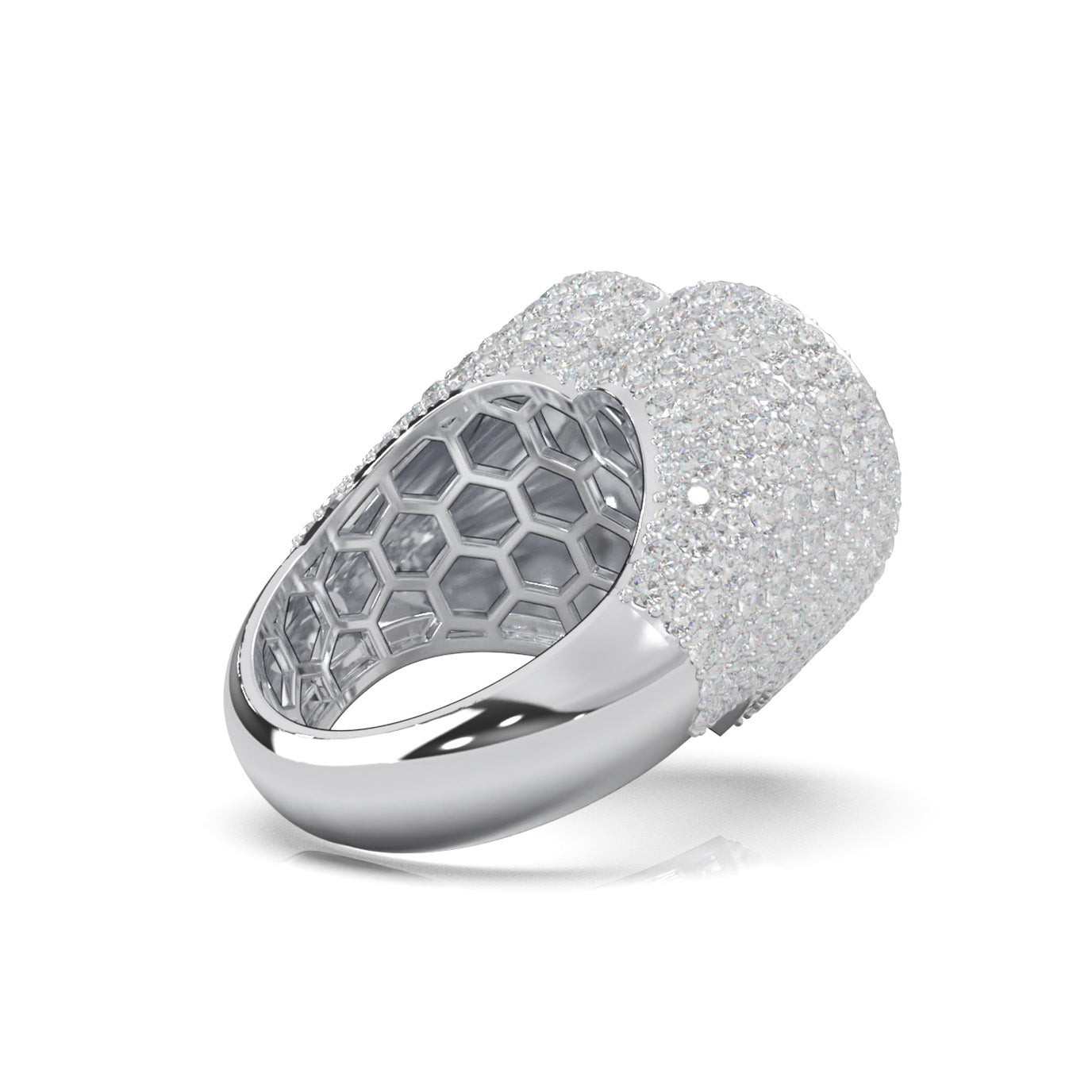 6.00 ct Moissanite Statement Mens Rings in 14k White Gold