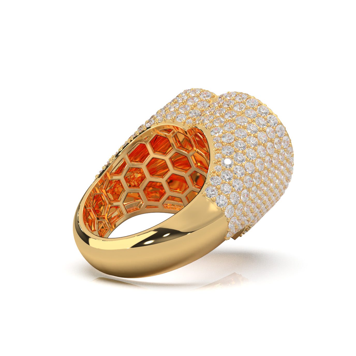 6.00 ct Moissanite Statement Mens Rings in 10k Yellow Gold