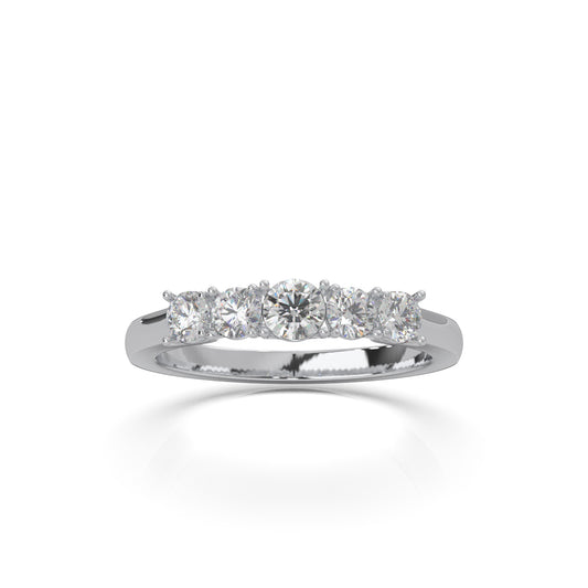 0.66 ct Natural Diamond Wedding Bands in 14k White Gold