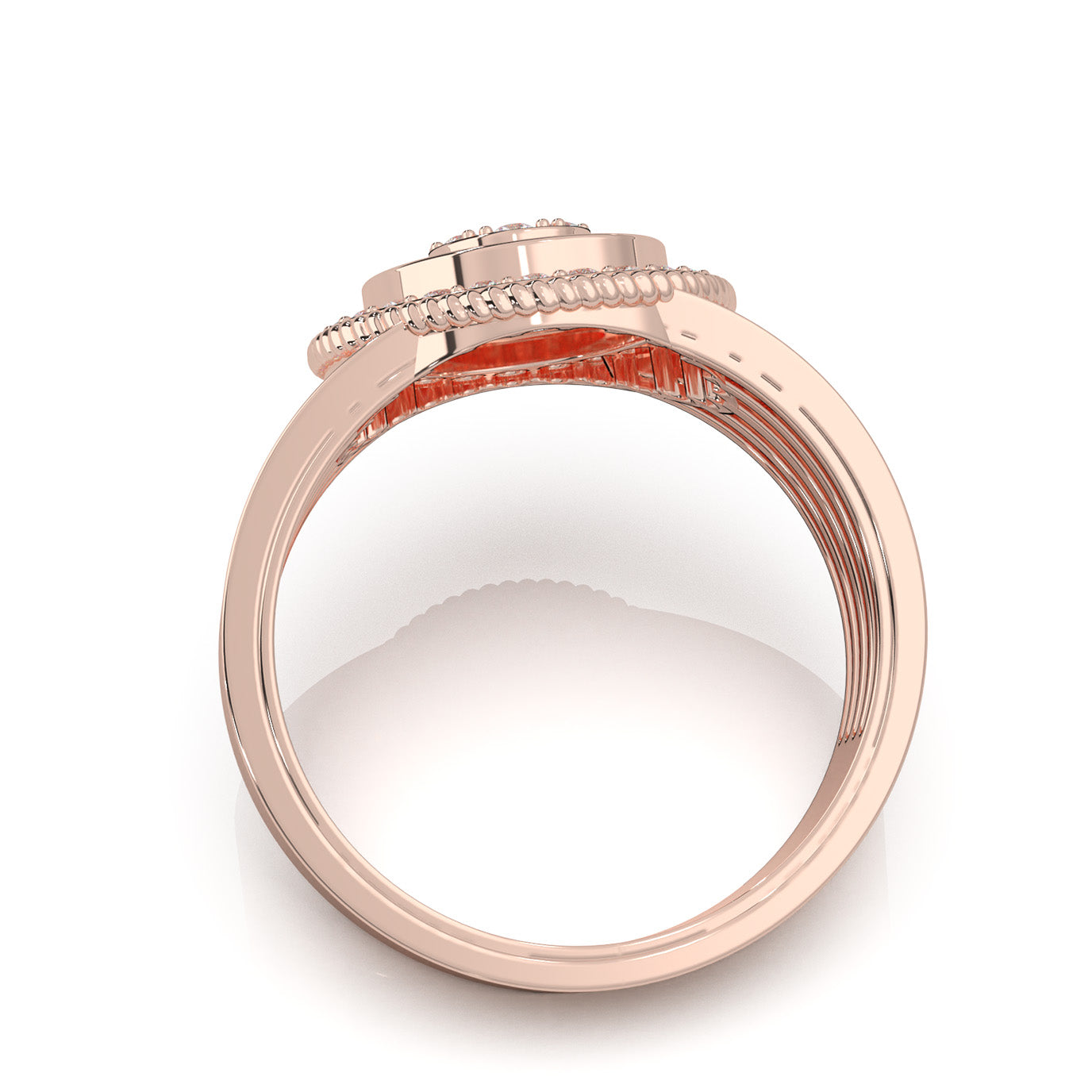 1.30 ct Lab Grown Diamond Engagement Rings in 14k Rose Gold