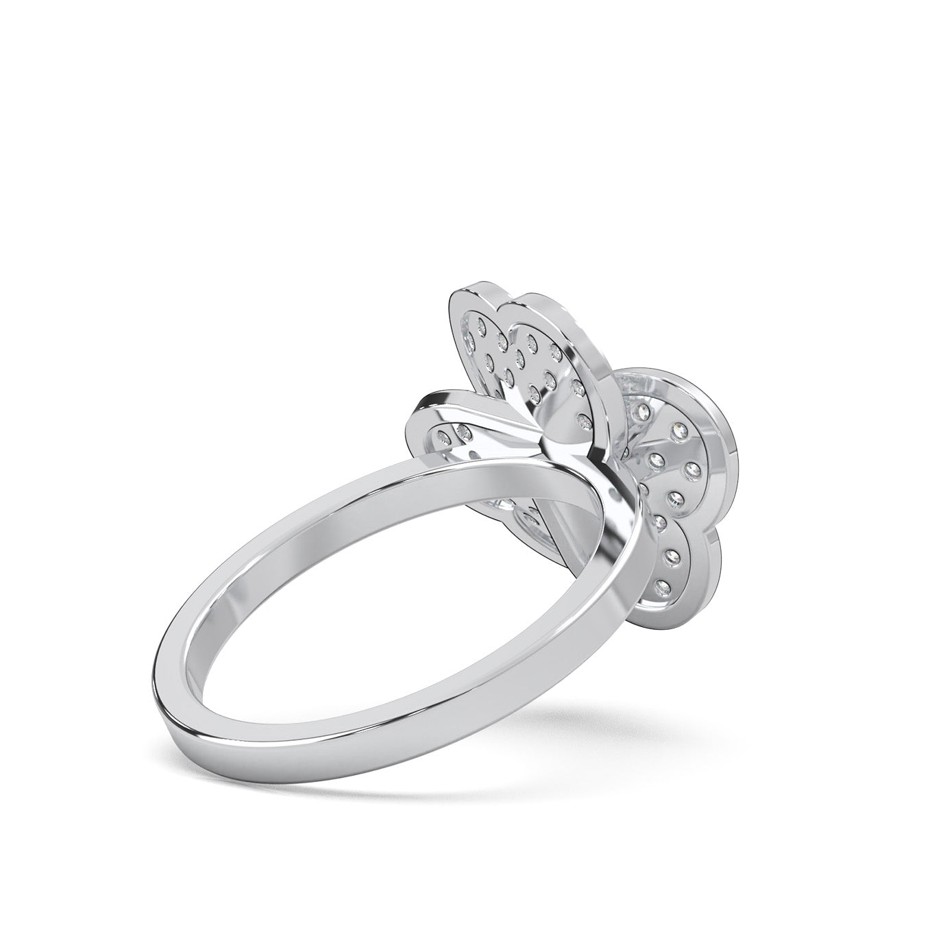 0.90 ct Natural Diamond Fancy Rings in 14k White Gold