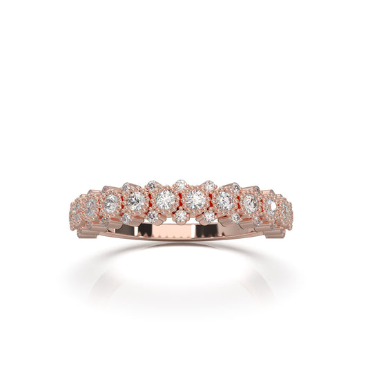 0.66 ct Lab Grown Diamond Wedding Bands in 14k Rose Gold