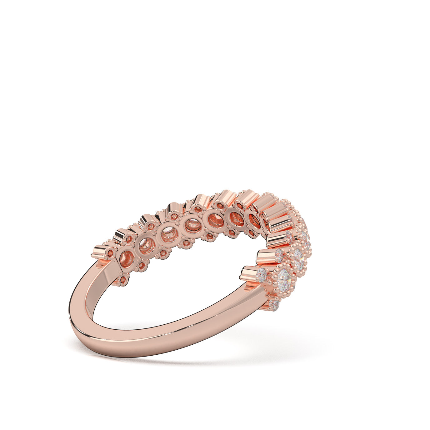 0.66 ct Lab Grown Diamond Wedding Bands in 14k Rose Gold