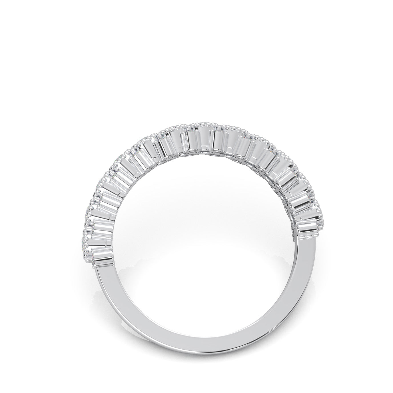0.66 ct Natural Diamond Wedding Bands in 10k White Gold