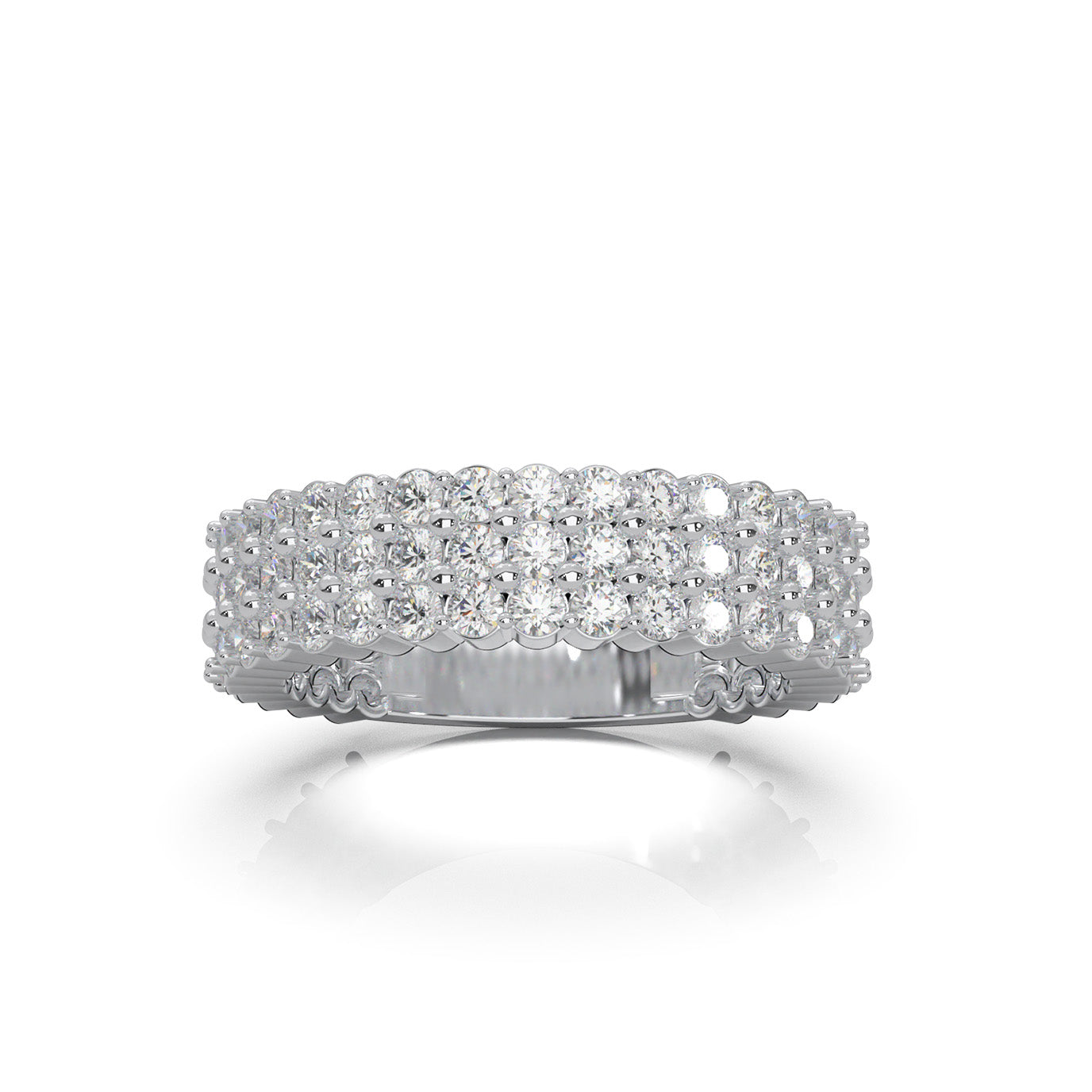 2.10 ct Natural Diamond Wedding Bands in 14k White Gold