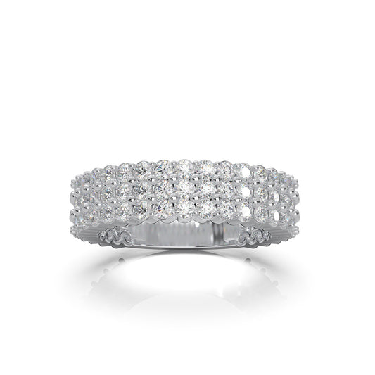2.10 ct Natural Diamond Wedding Bands in 14k White Gold
