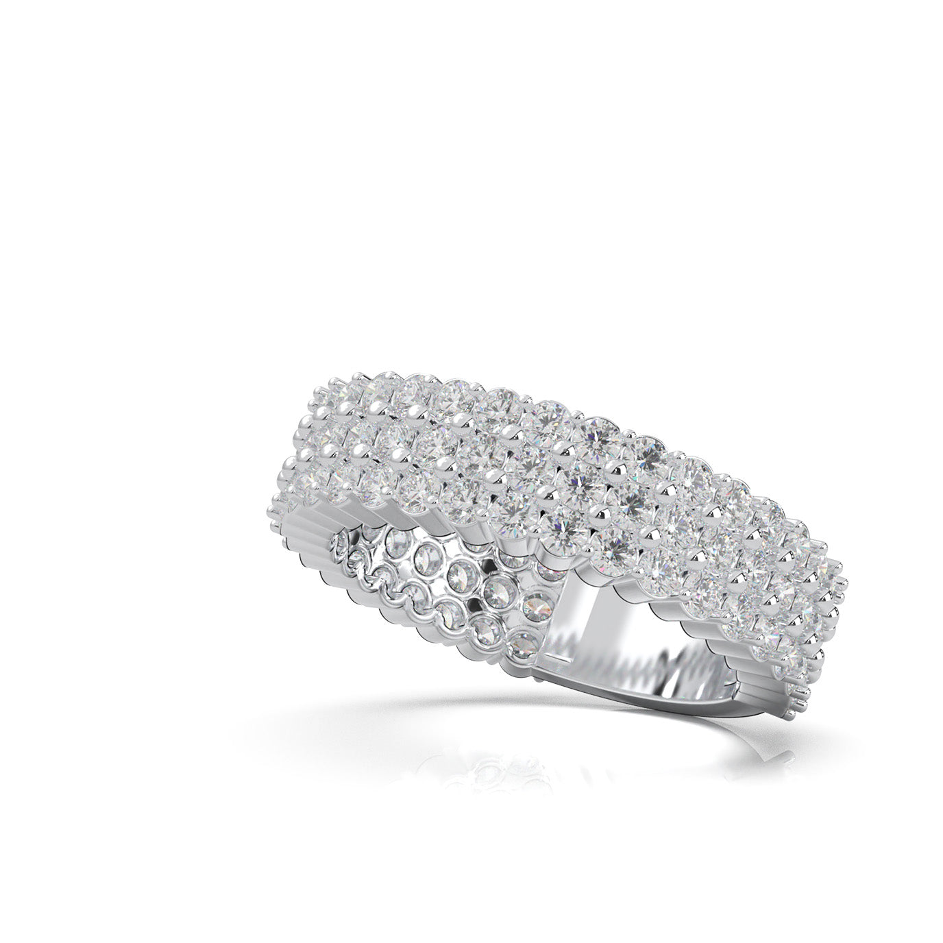 2.10 ct Natural Diamond Wedding Bands in 14k White Gold