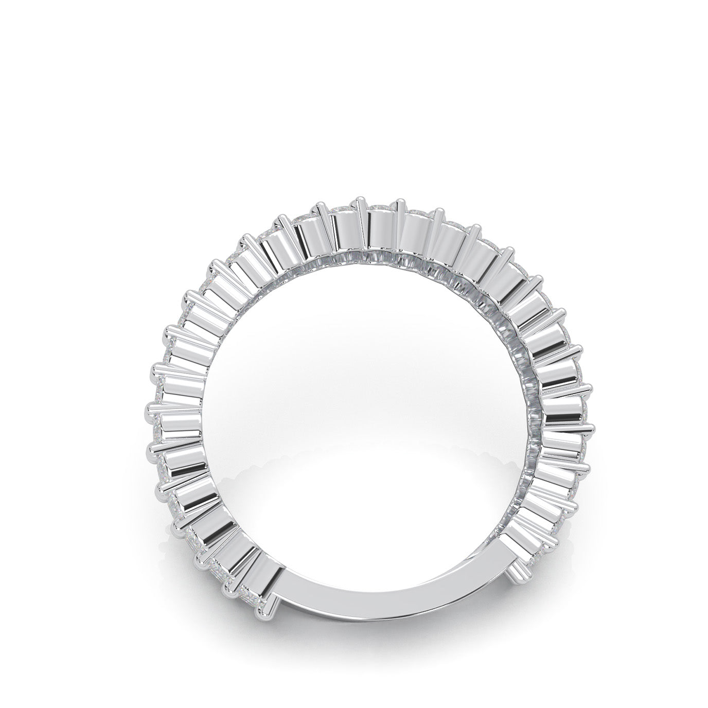 2.10 ct Natural Diamond Wedding Bands in 10k White Gold