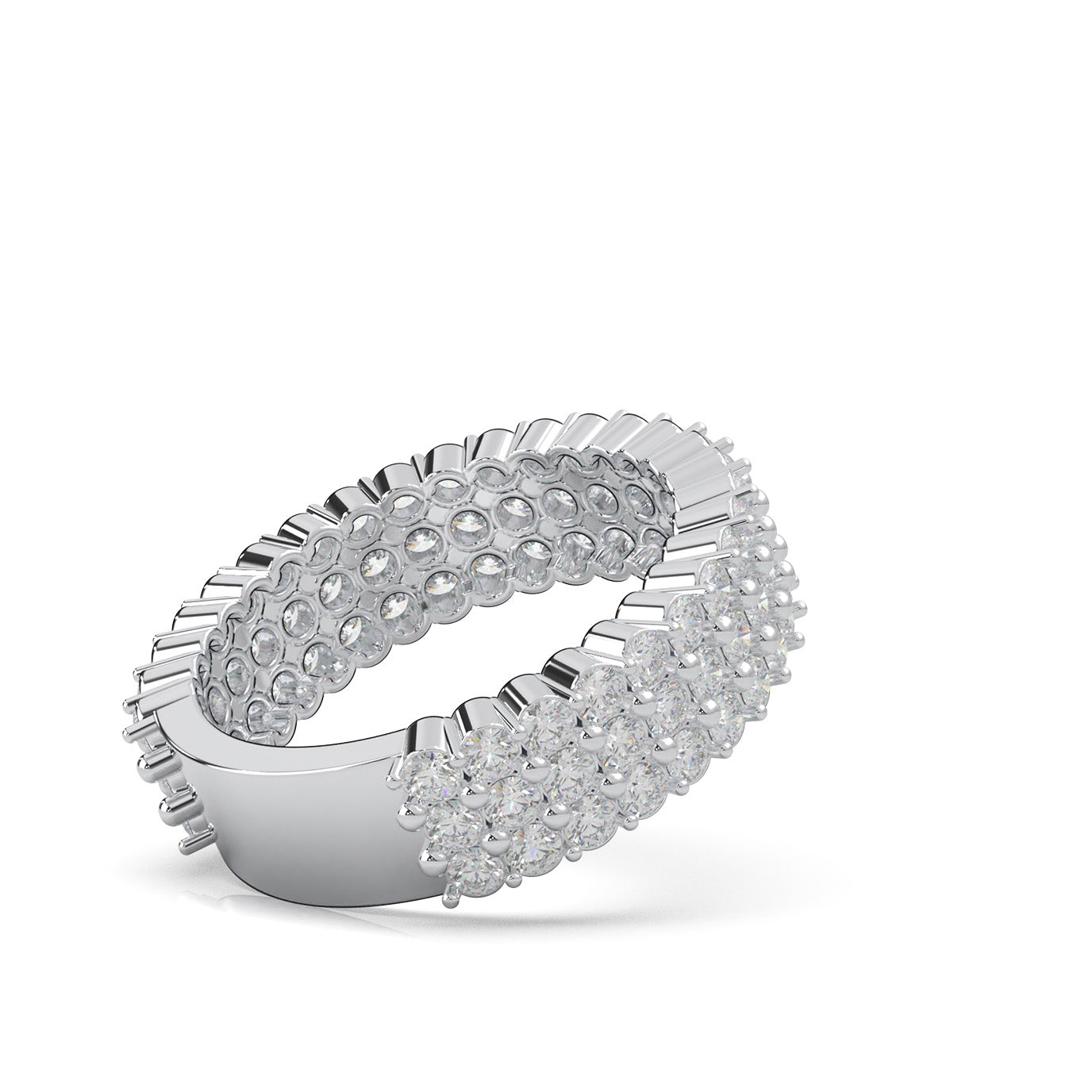 2.10 ct Natural Diamond Wedding Bands in 14k White Gold