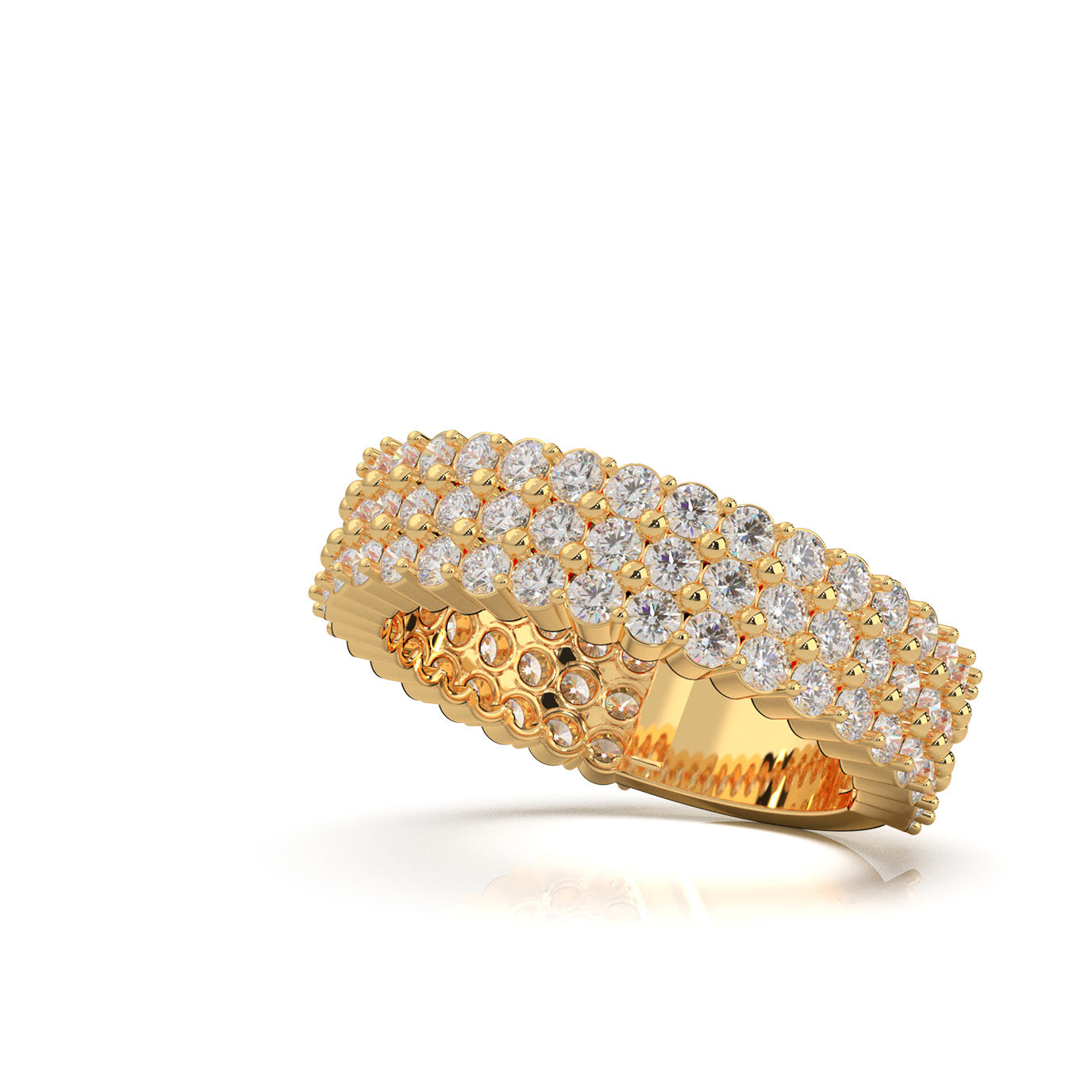 2.10 ct Natural Diamond Wedding Bands in 14k Yellow Gold