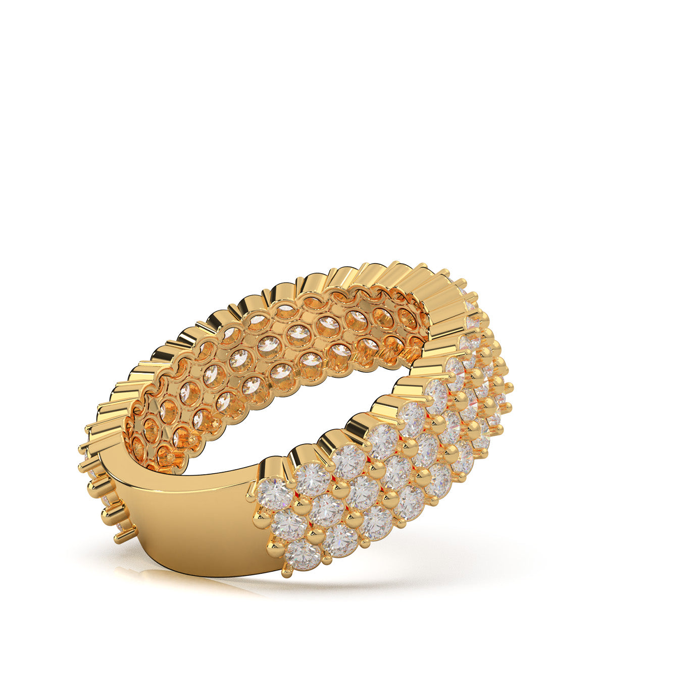 2.10 ct Natural Diamond Wedding Bands in 10k Yellow Gold