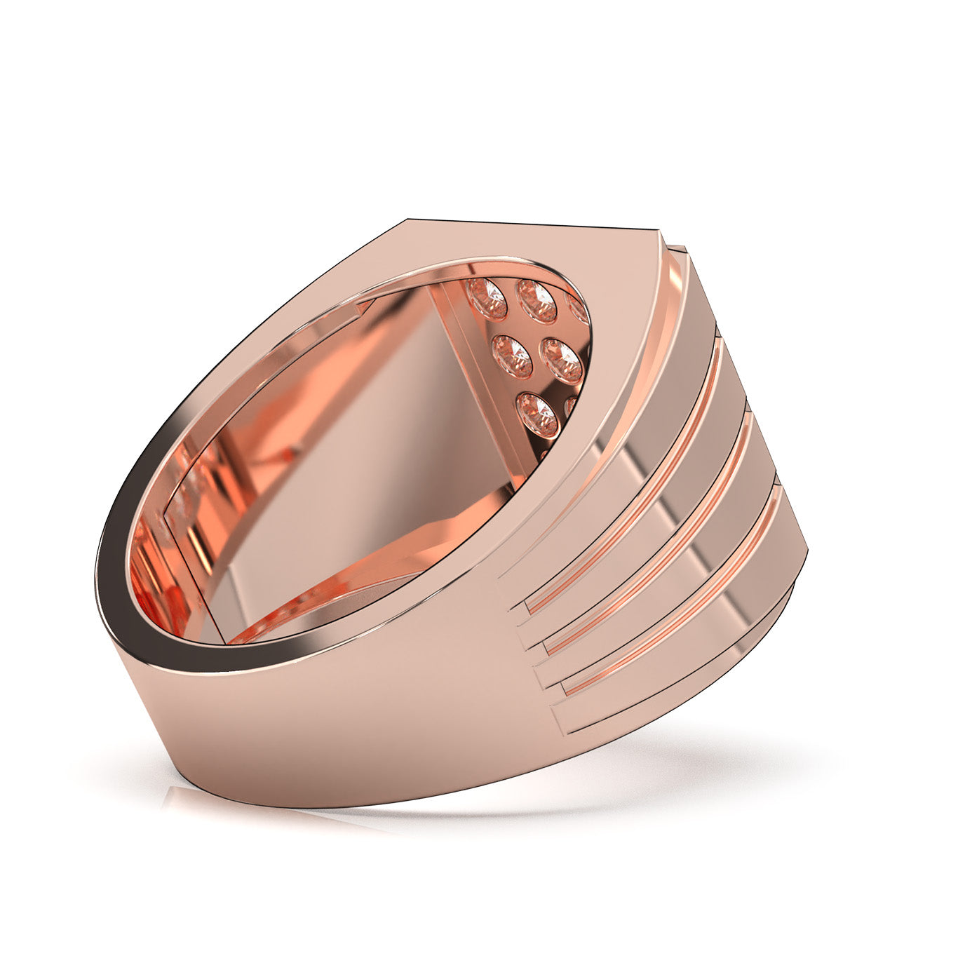 1.30 ct Lab Grown Diamond Mens Rings in 14k Rose Gold