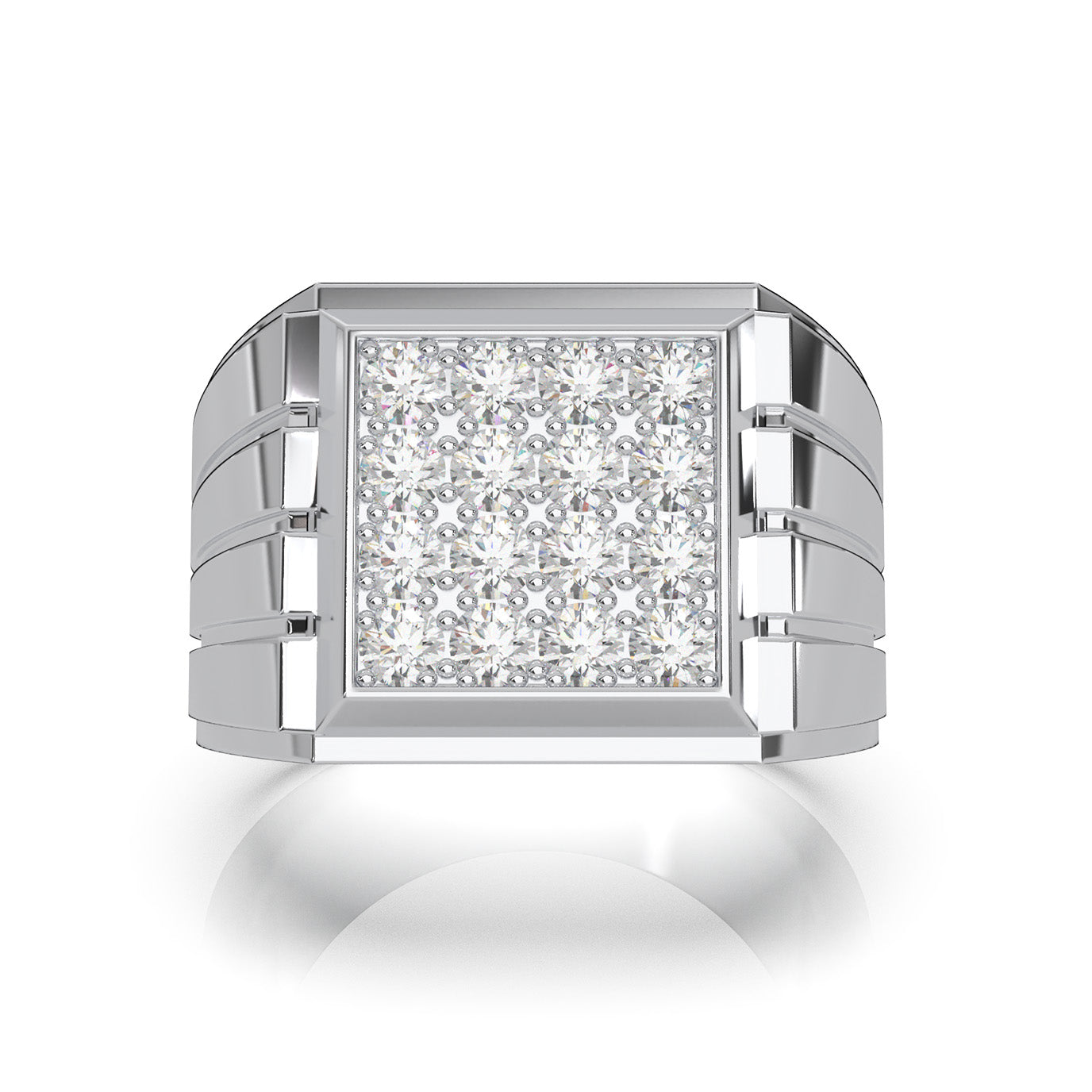 1.30 ct Lab Grown Diamond Mens Rings in 14k White Gold