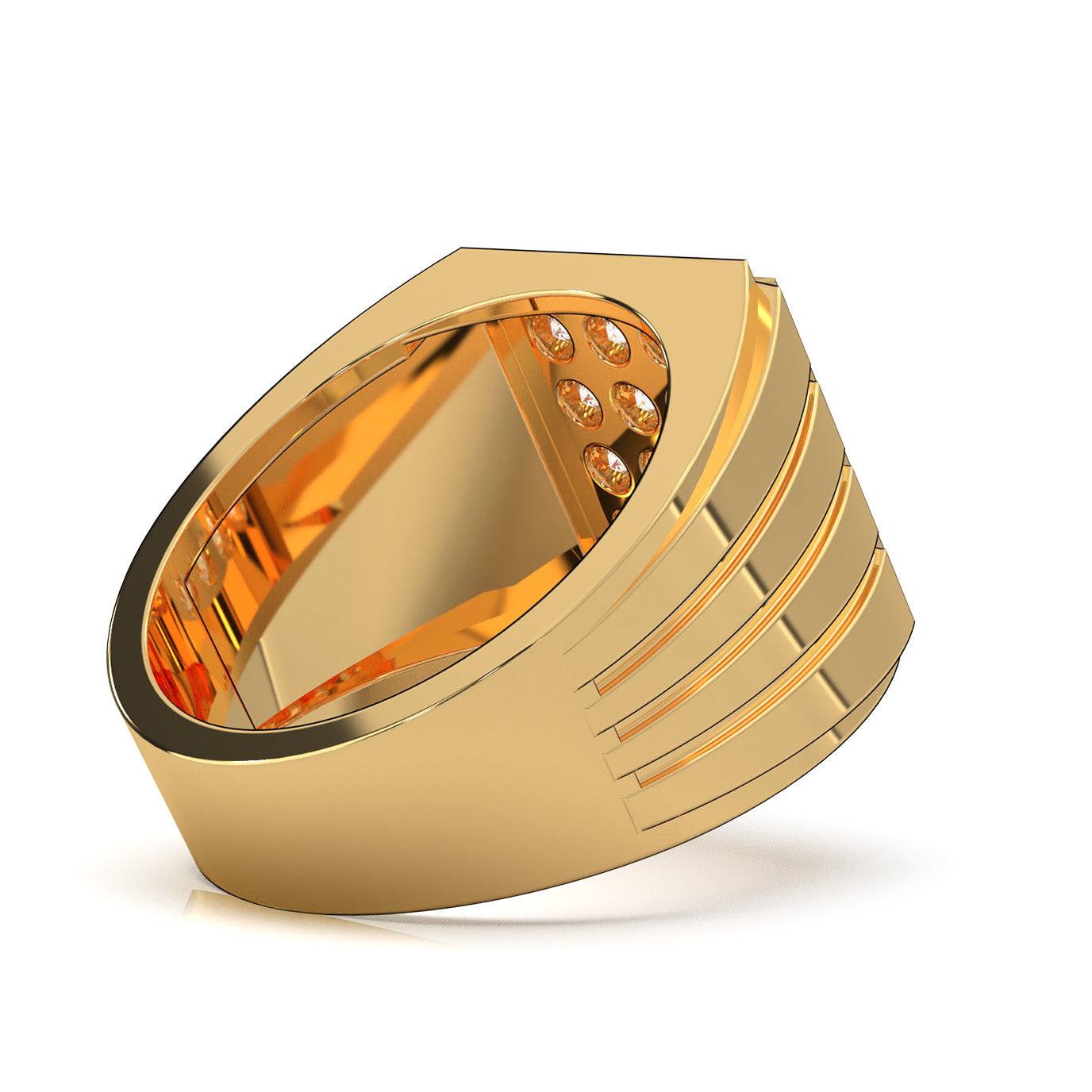 1.30 ct Moissanite Mens Rings in 14k Yellow Gold