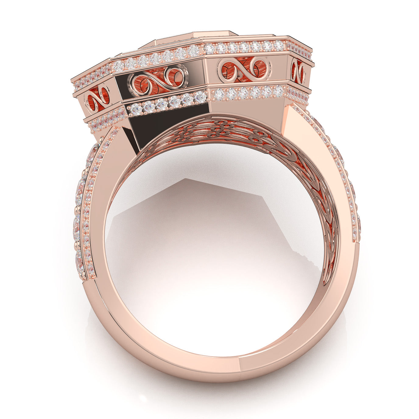 3.70 ct Natural Diamond Engagement Rings in 14k Rose Gold