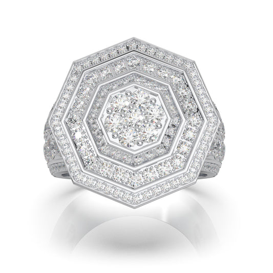 3.70 ct Lab Grown Diamond Engagement Rings in 14k White Gold