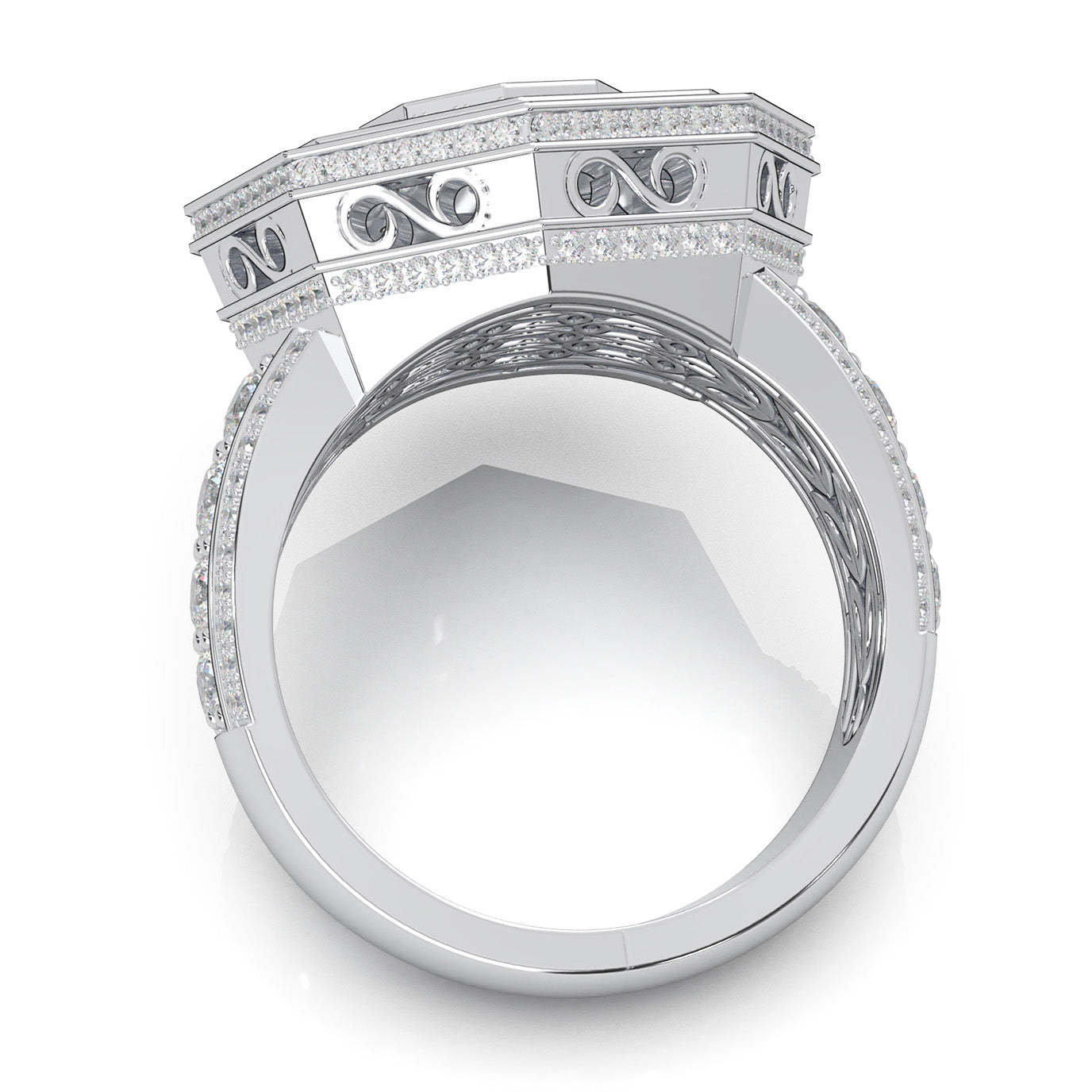 3.70 ct Natural Diamond Engagement Rings in 14k White Gold