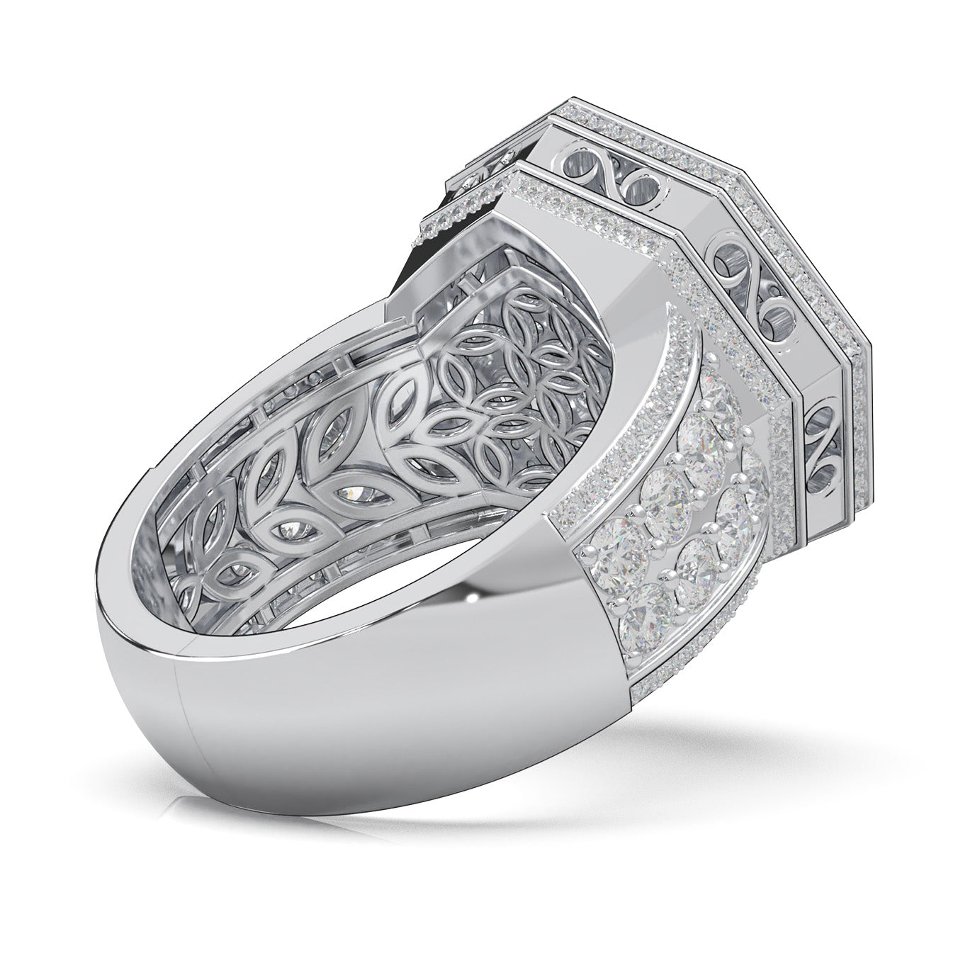 3.70 ct Natural Diamond Engagement Rings in 10k White Gold