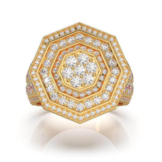 3.70 ct Lab Grown Diamond Engagement Rings in 14k Yellow Gold