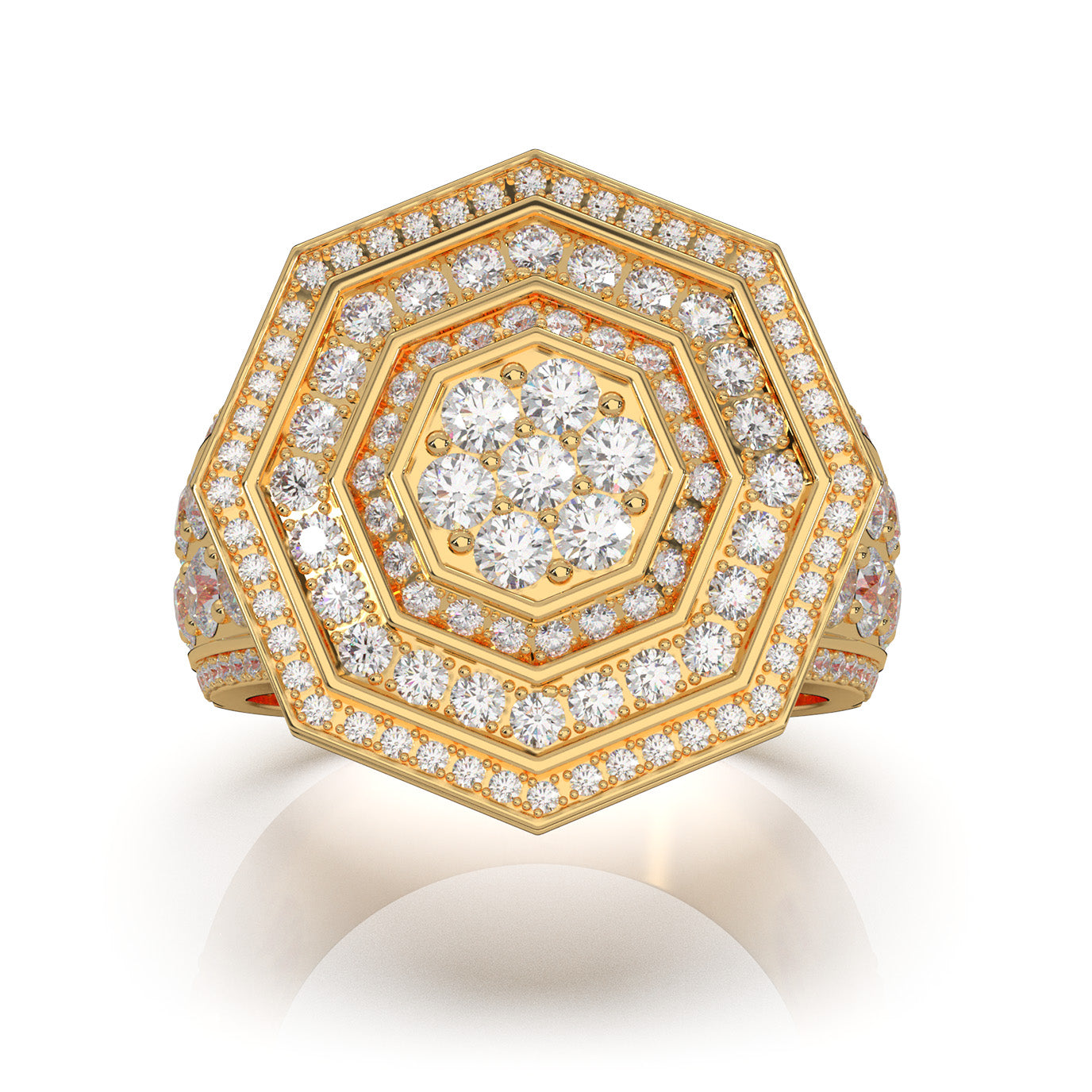 3.70 ct Natural Diamond Engagement Rings in 14k Yellow Gold