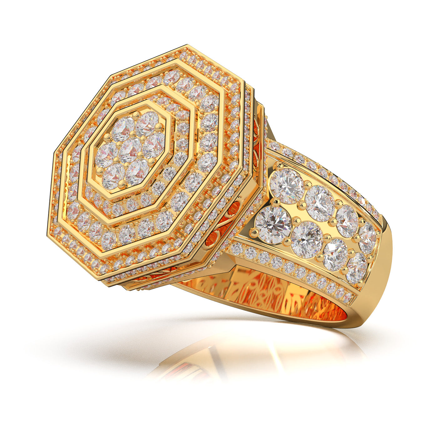 3.70 ct Natural Diamond Engagement Rings in 14k Yellow Gold