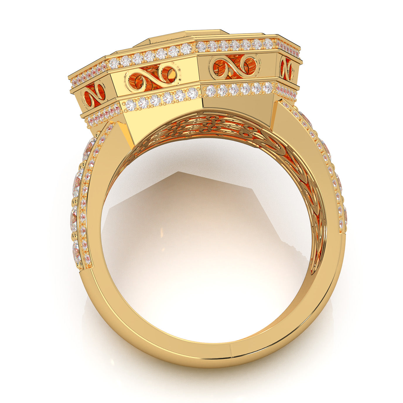 3.70 ct Natural Diamond Engagement Rings in 14k Yellow Gold