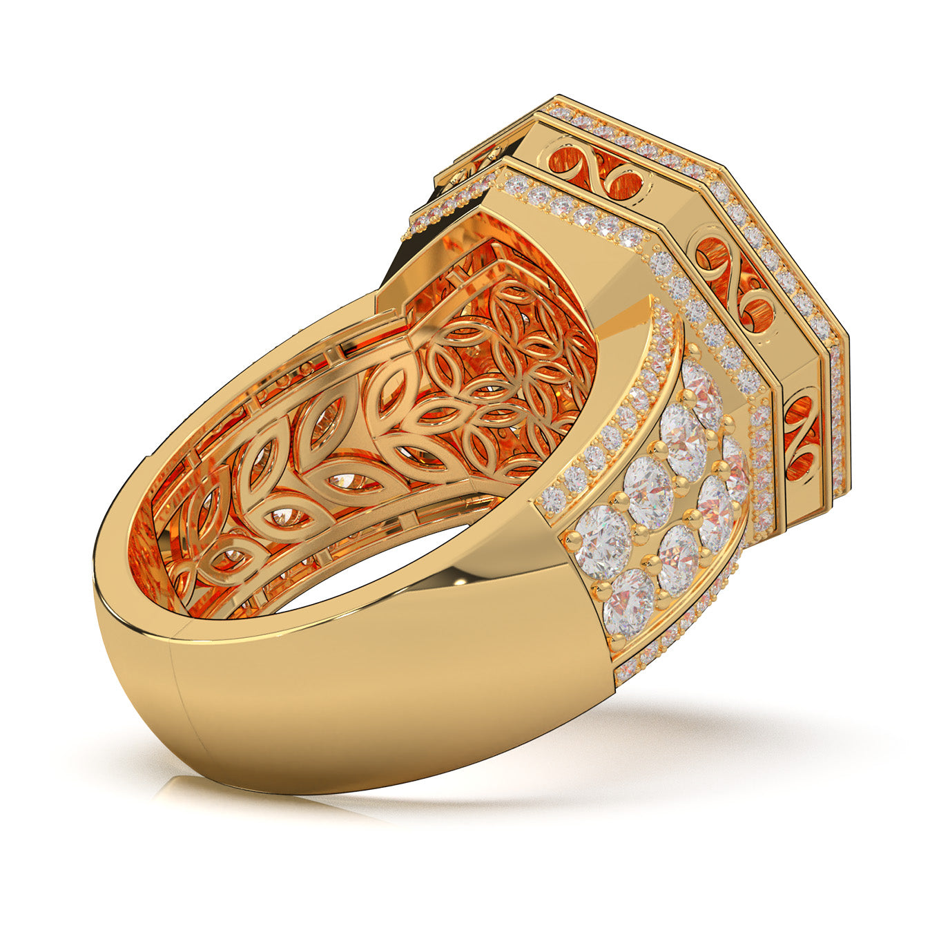 3.70 ct Natural Diamond Engagement Rings in 14k Yellow Gold
