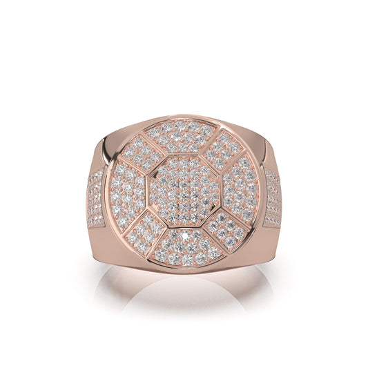 1.50 ct Natural Diamond Mens Rings in 10k Rose Gold