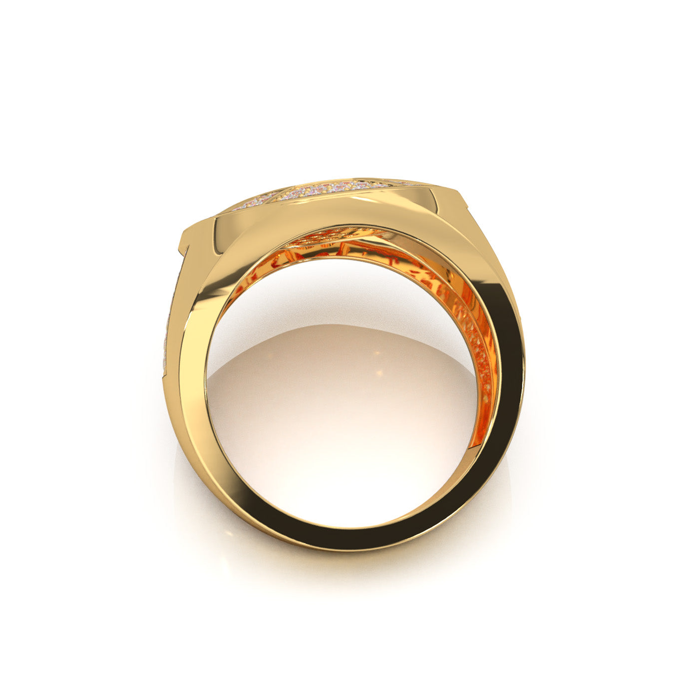 1.50 ct Moissanite Mens Rings in 14k Yellow Gold