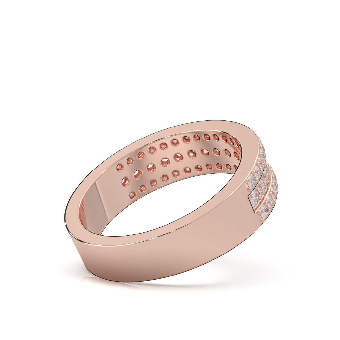 0.85 ct Natural Diamond Wedding Bands in 10k Rose Gold