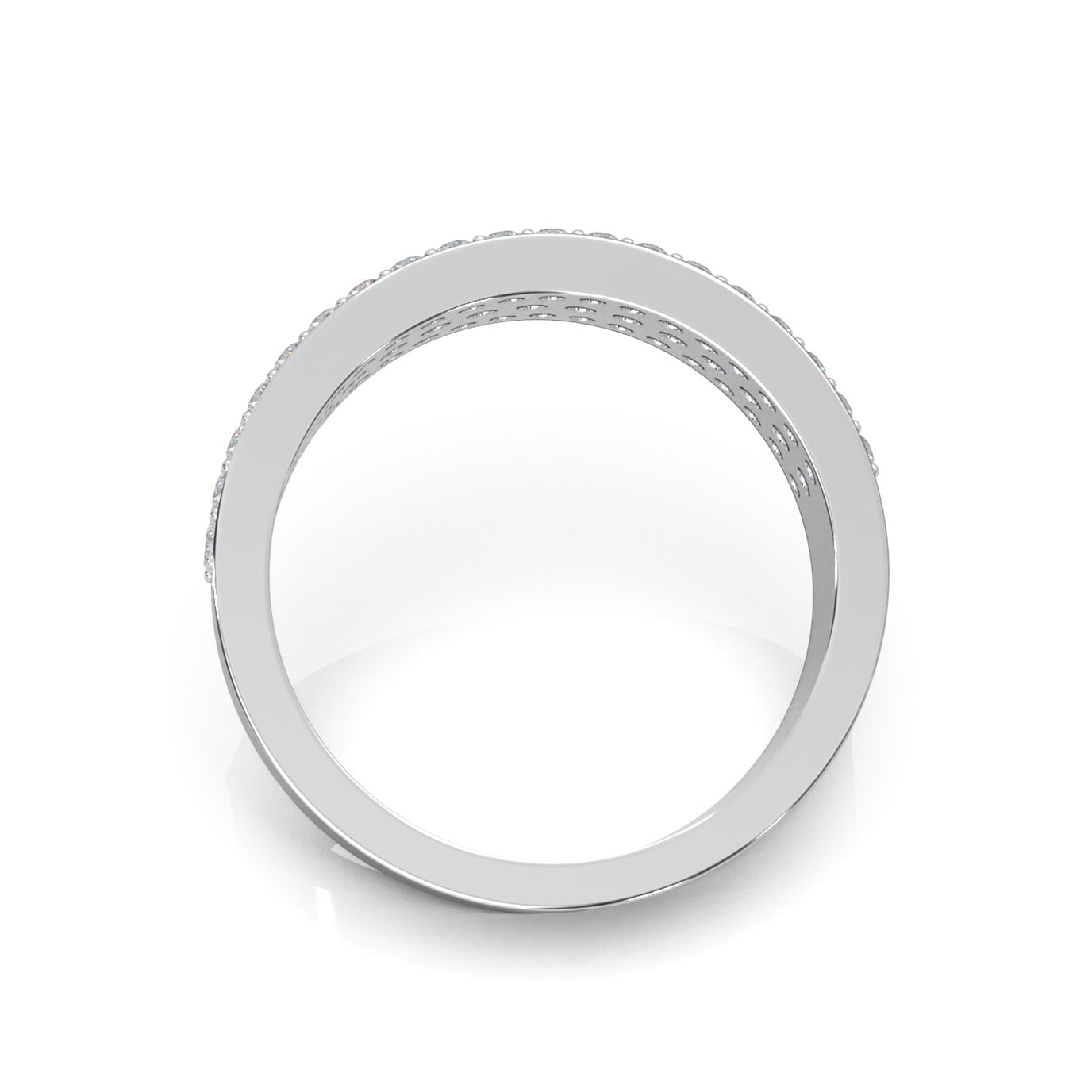 0.85 ct Moissanite Wedding Bands in 14k White Gold